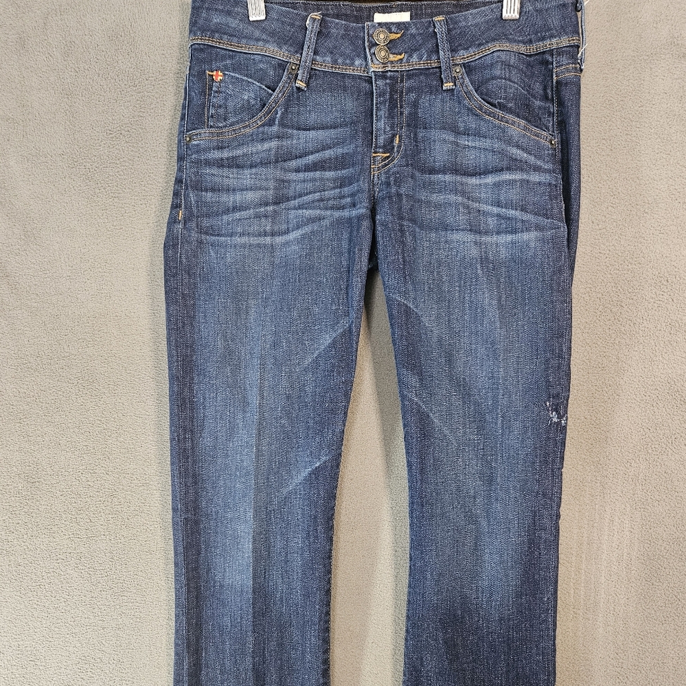 Hudson Womens 28 Jeans Bootcut Dark Blue Double Button Stretch Low-rise Y2K